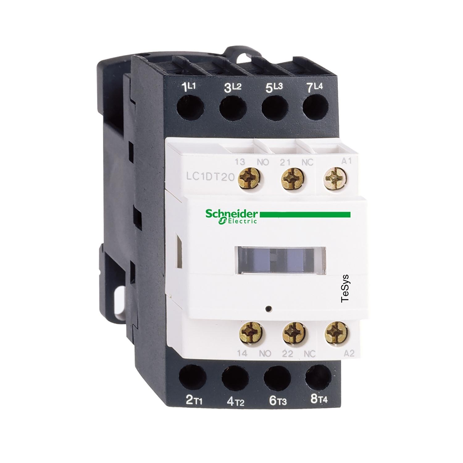 LC1DT25M7.jpg کنتاکتور اشنایدر الکتریک 32 آمپر 4 پل 220 ولت AC با 4NO - Image 1